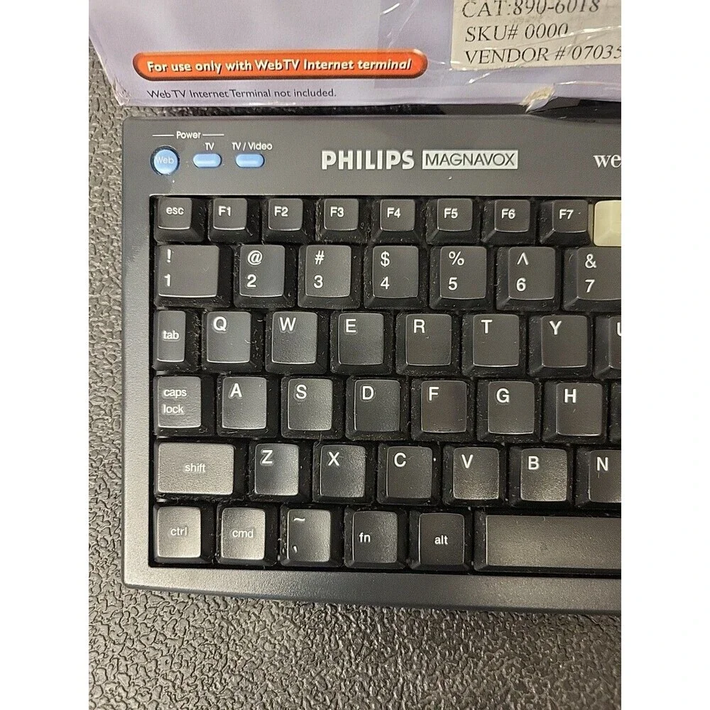 Philips Magnavox Webtv Plus MWK122BK Wireless MSN WebTV Keyboard Untested